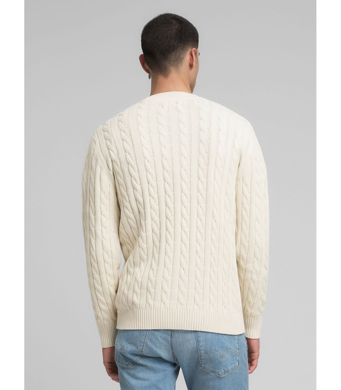 ケーブル編みコットンプルオーバー 詳細画像 アイボリー 3